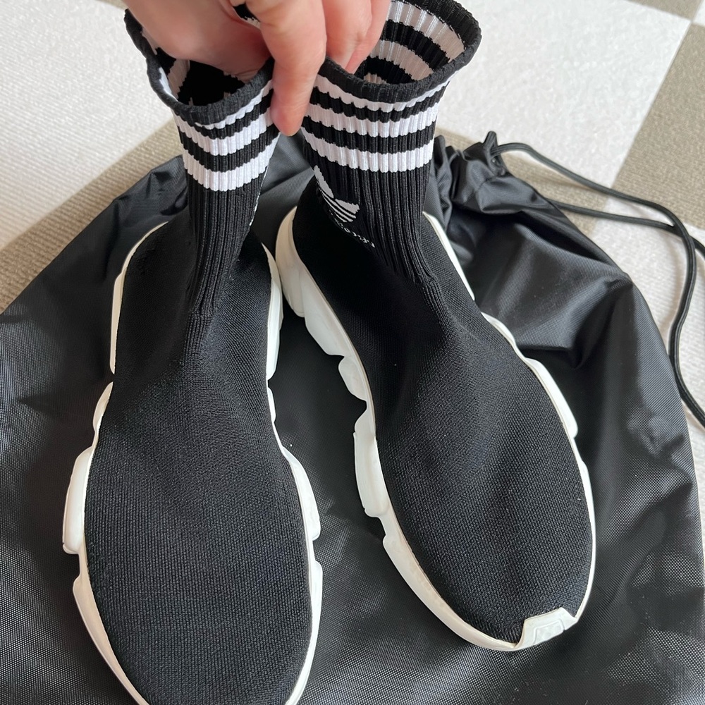 Balenciaga x Adidas Originals Speed Sneakers 'Black White' 36 - Picture 4 of 10
